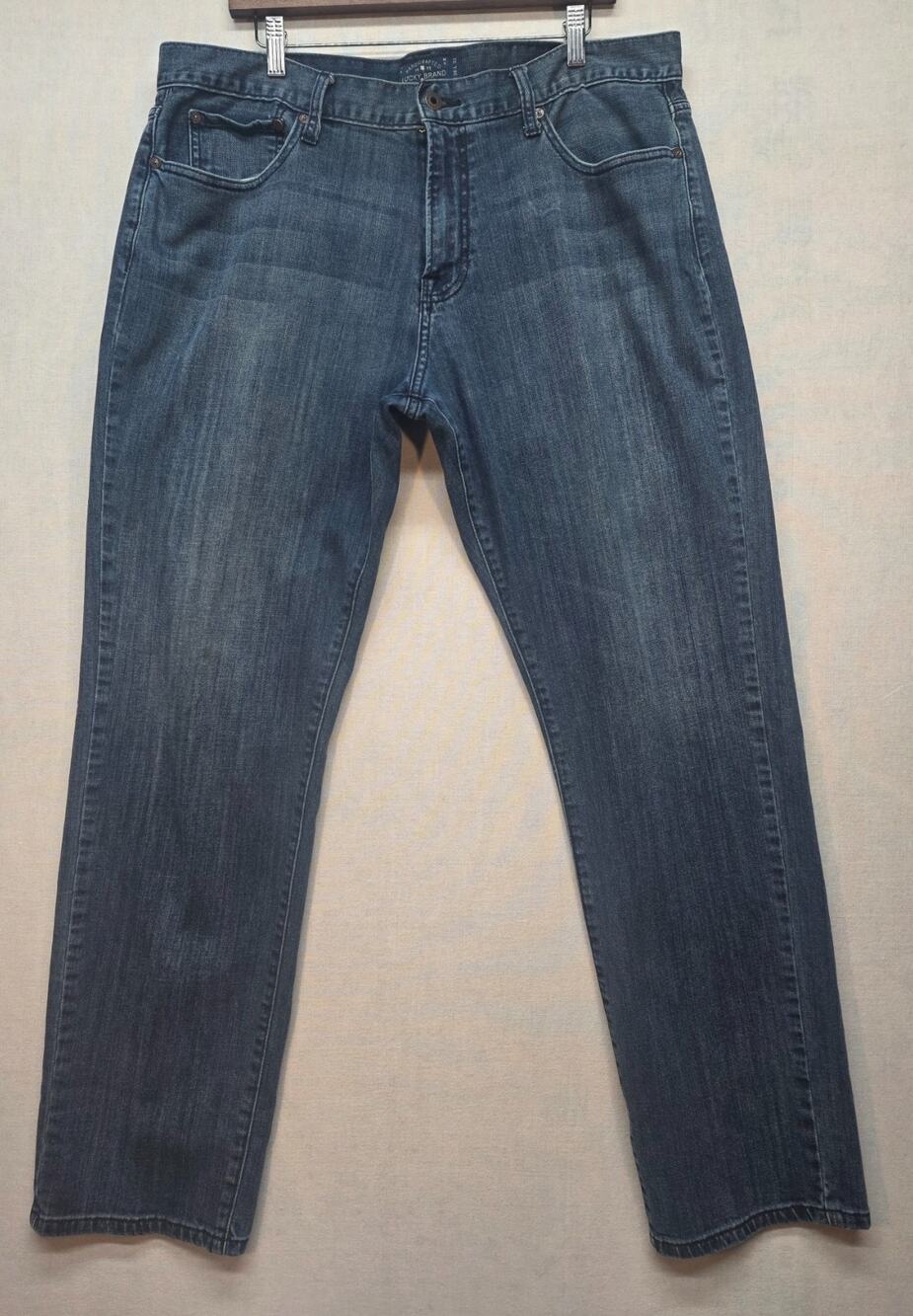 Lucky Brand Men's Straight Leg Jeans Blue Stretch Denim‎ Pants Sz 38x32